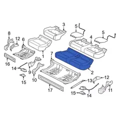 Seat Cover Cushion - Left, Rear (Premium)