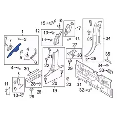 Body A-Pillar Trim Panel Windshield molding - Right