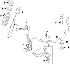 Suspension Strut Shock Absorber - Left, Front
