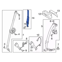 Child Restraint Anchor Plate Seat Anchorage Kit - Rear