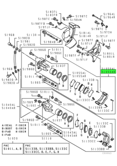CALIPER & PAD ASSY,FR BRAKE,UPR RH 1