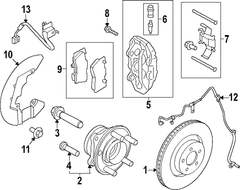 Caliper retainer kit Spring Brake Shoe Hold Down - Front