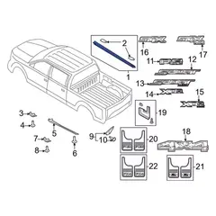 Truck Bed Side Rail Molding - Right