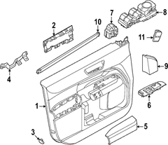 Door Interior Trim Panel Bracket - Left, Front