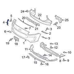 Bumper Cover Spacer Panel Bezel Corner - Left, Front