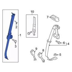 Seat Belt Lap and Shoulder Retractor Pretensioner - Front
