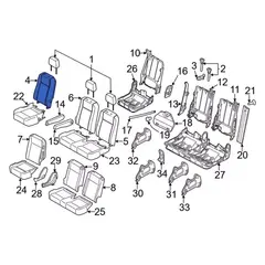Seat Back Cushion Cover - Right, Rear