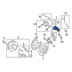 Disc Brake Caliper Attachment Kit - Left, Rear