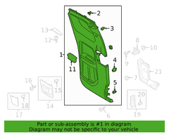 Door Interior Trim Panel - Left, Rear (XL)