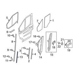 Door Window Seal Glass Run - Right, Front