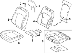 Headrest Pad Cover <br>Headrest part of the Seat and guide - Left, Right, Front