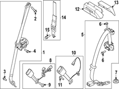 Seat Belt Lap and Shoulder - Rear, Center