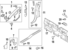 Door Pillar Post Trim Set Panel - Left