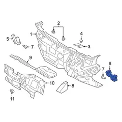 Cowl Panel Insulator Engine Compartment Insulation - Left, Front