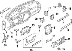 Instrument Panel Molding MULTI FUNCTION DISPLAY - 15