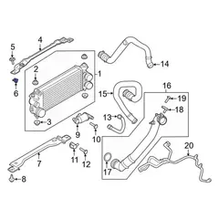 Charge Air Cooler Nut Floor Pan Heat Shield - M8, Front