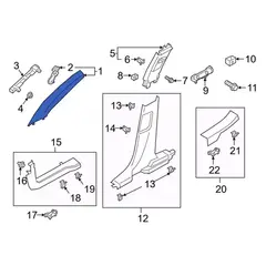 Body A-Pillar Trim Panel Windshield molding - Right