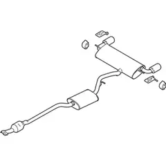 Muffler and pipe - Rear 2.0L