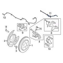 Brake Hydraulic Hose tube <br>A flexible Hose, typically used on moving parts of a vehicle, which