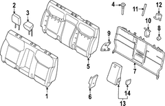 Seat Back Frame And Spring - Front, Rear