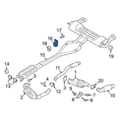 Exhaust System Hanger Bracket Pipe Mounting - Left, Rear, Center (Platinum, SEL)