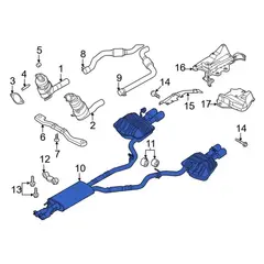 Exhaust Muffler And - Rear, Center 3.0L