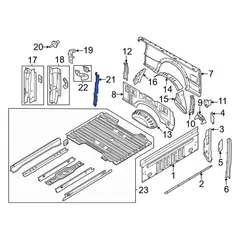 Truck Bed Panel Reinforcement Brace Pillar - Left, Rear