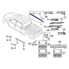 Truck Bed Side Rail Molding - Right