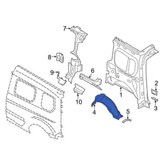 Wheel Housing Side Panel Wheelhouse - Left, Inner, Outer