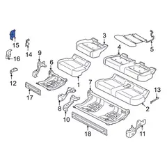 Seat Trim Panel Back Latch Cover - Rear