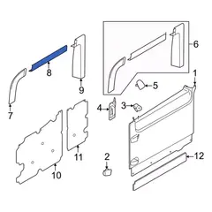 Sliding Door Trim Panel Window molding (Crew Van)