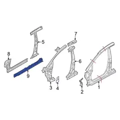 Rocker Panel Reinforcement Floor Sidemember - Left, Front, Inner