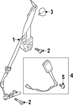 Belt Seat Pretensioner <br>Seat Lap and Shoulder RETRA Retractor Indigo - Right, Front