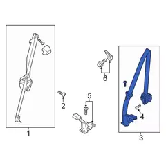 Belt Seat Lap Shoulder <br>Seat and Retractor Crew Cab - Rear, Center