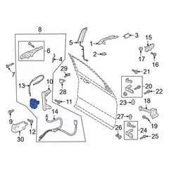 Door Latch Lock Actuator Motor - Right, Rear
