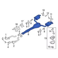 Exhaust Muffler And - Rear, Center 5.2L