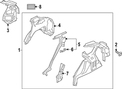 Quarter Panel Reinforcement - Left, Inner
