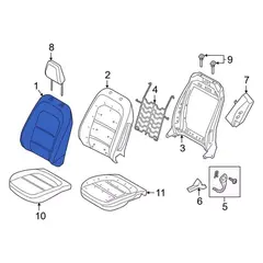 Seat Back Cushion Cover - Left, Front