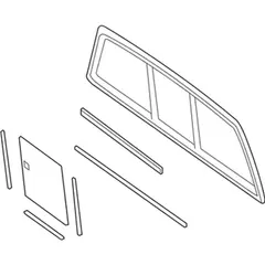 Window Repair Kit Cab Sliding Glass Weatherstrip - Rear, Back