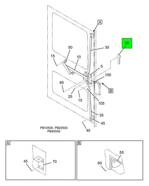 2222760C1 Navistar International | HANDLE DOOR OUTSIDE WHITE