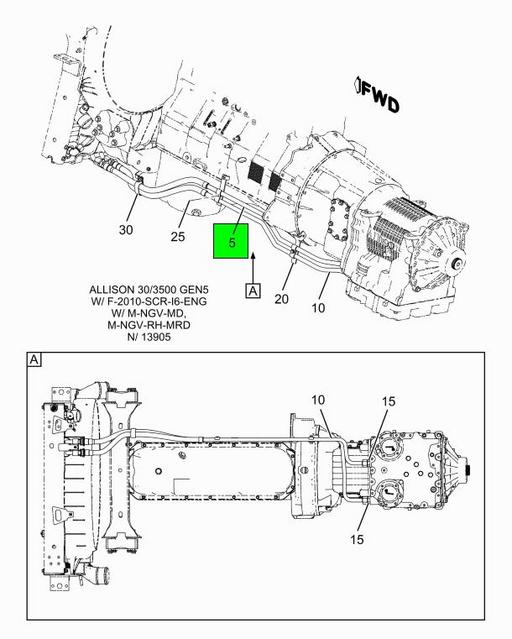 6121290C1 | Genuine Navistar International® TUBE AUTOMATIC TRANSMISSION OIL  AUTOMATIC TRANSMISSION OIL