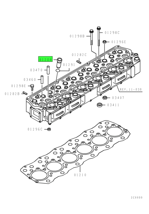 ME030855 | Genuine Mitsubishi FUSO® Cylinder Head Nozzle Holder Tube