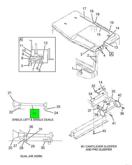 2524181C91 Navistar International | HORN AIR ASSEMBLY OAL 29