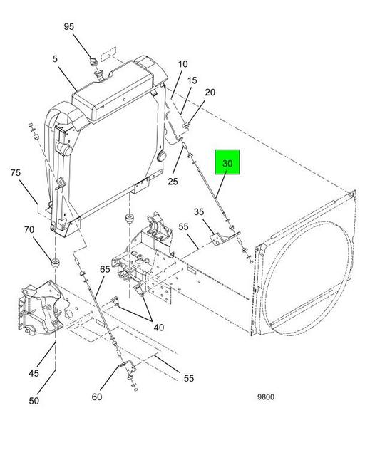 2025852C3 | Genuine Navistar International® ROD RADIATOR STAY 97 BETWEEN  SHOULDERS