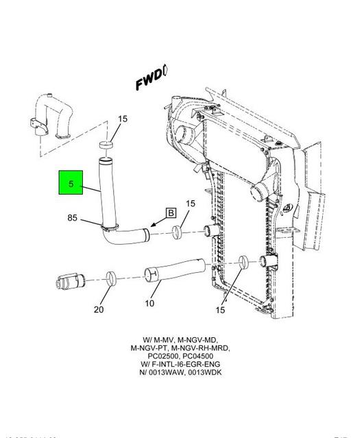 3532993C3 | Genuine Navistar International® HOSE RADIATOR INLET