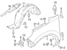 Fender Splash Shield Guard - Left, Front