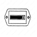 Miniature Quartz Hour Meter Assembly, 10-80 Volt, Black